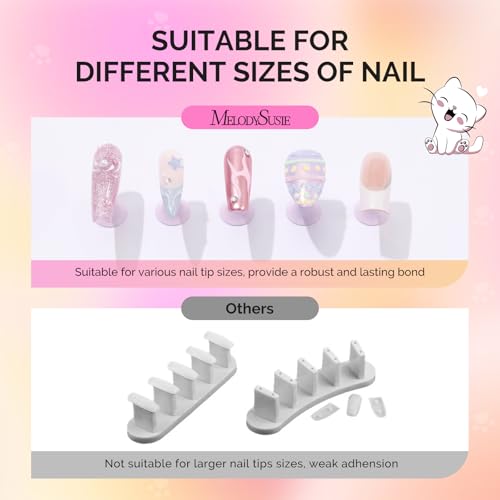 Image of MelodySusie Update Nail Stand for Press Ons, Cute Cat Claw Magnetic Base for Painting Display Holder with Reusable Double-Sided Tape for Home DIY Salon Supplies, Rose Pink