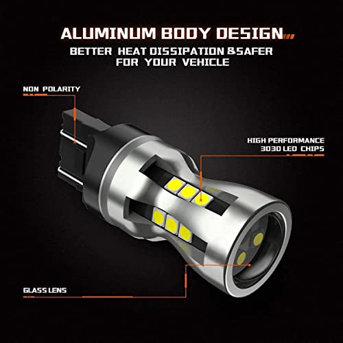 Sealight 7440 7443 Led Bulbs, 6000K Bright White 3000Lm For 7441 992 T20 W21W 7444 Led Replacement Bulbs For Backup Reverse Lights, Turn Signal Lights, Brake Lights, Reverse Tail Lights, Pack Of 2 #TOP3