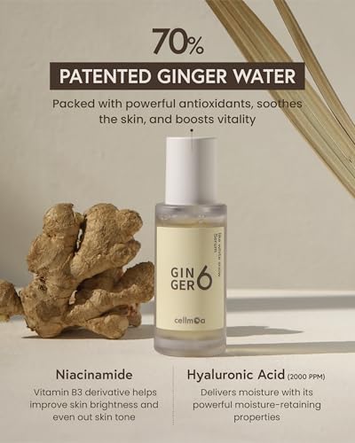Image of Vitamin B3 Tightening Booster Korean Face Serum - 30ml | 70% Ginger Extract + HYALURONIC 2000 PPM + Niacinamide | | Anti-Aging Firmer Skin K-Beauty | Wrinkle, Fine Line & Pore Minimizer