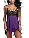 Avidlove Women's Lingerie Sexy Bra and Panty Set Ultra-Thin Two Piece Babydoll Bodysuit (S, PU1)