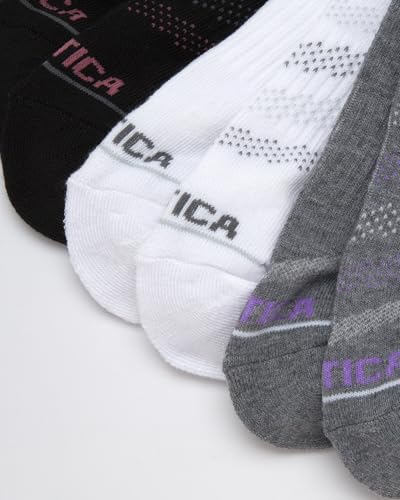 Image of Nautica Womens Quarter Socks Athletic Cushion Moisture Wicking Socks 6 Pack | Stretch Performance Dri-Motion Fabric, Cushioned with Arch Support, Breathable Mesh Panels, Quarter Cut, Shoe Size 4-10
