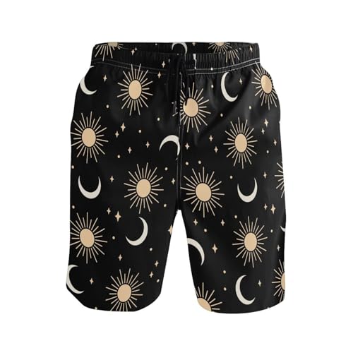 Men's Swim Trunks Sun and Moon Board Shorts Quick Dry Swimsuit Swimwear Holiday Party Bathing Suit