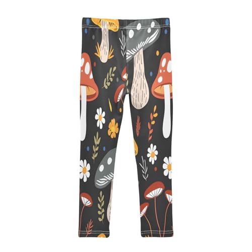 Bolaz Toddler Girls Leggings Printed Yoga Pants Leggings Mushroom and Flower for Kids2