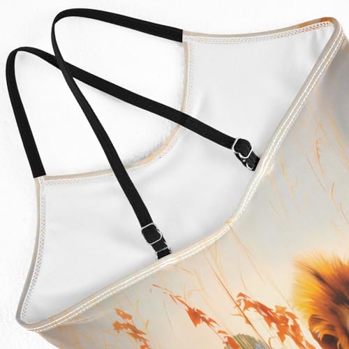 ALAZA American Flag Green Camo Camouflage Girls Swimsuit Bathing Suit Beach Swimwear One Piece 3-10T4