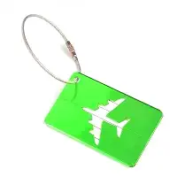 Tag De Mala Etiquetas De Bagagens Viagem Avião Ônibus Em Alumínio Com Cabo De Aço Para Identificação Para Bolsa Mochila Bagagem De Mão Nas Cores Cinza Rosa Verde Vermelho (VERDE)