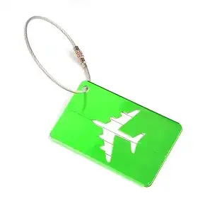 Tag De Mala Etiquetas De Bagagens Viagem Avião Ônibus Em Alumínio Com Cabo De Aço Para Identificação Para Bolsa Mochila Bagagem De Mão Nas Cores Cinza Rosa Verde Vermelho (VERDE)