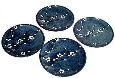 Namako - Juego de cuatro platos de flor de cerezo japonés de 7 34 pulgadas