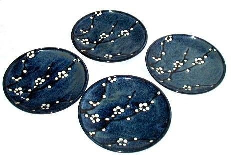 Namako Japanese Cherry Blossom Set of Four 7 3/4 Inch Plates