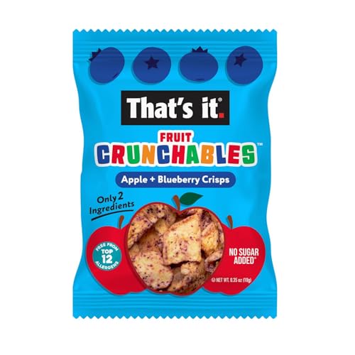 That's it. Fruit Crunchables – 100% Apple + Blueberry Crisps, 15 Pack healthy snacks for kids Plant-Based, Non-GMO, Gluten-Free, No Sugar Added, Healthy Fruit Snacks for Kids & Adults