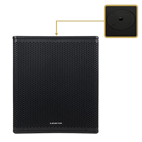 Image of Sound Town METIS Series 2400 Watts 18 inch Powered PA /DJ Subwoofer with Class-D Amplifier, Birch Plywood, Black (METIS-PRO18AS)