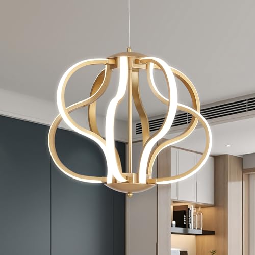 Lustre noir LED suspendu pour un éclairage moderne de salon