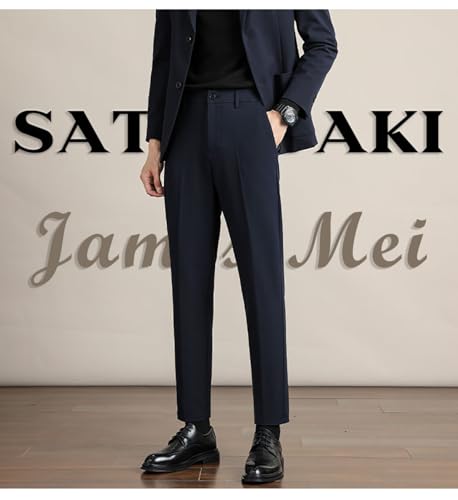 Men's Pants Classic Fit Flat Front Pants Casual Business Pants Stretch Dress Pant3