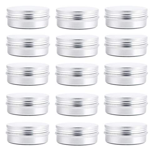 24 latas vacías de Aluminio Plateado de 60ml Metal Redondo para muestras de cosméticos tarros de...