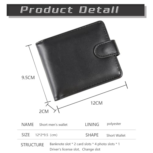 Men wallet black PU leather horizontal credit card holder large capacity multiple card positions zipper coin bag retro for men2