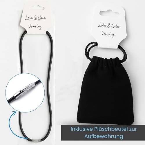Lola & Gala Lederkette für Damen und Herren für Anhänger | Echtes Glattleder | Lederband mit Verschluss aus Edelstahl, Einfache und Sichere Befestigung…