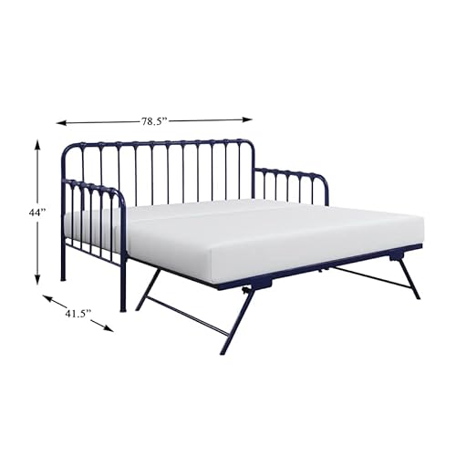 Lexicon Constance Metal Daybed With Trundle In Navy Blue #TOP2