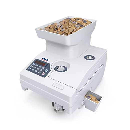Ribao HCS-3300 High Speed Coin Counter, Heavy Duty Bank Grade Coin Sorter with Large Hopper, Two-Year Warranty