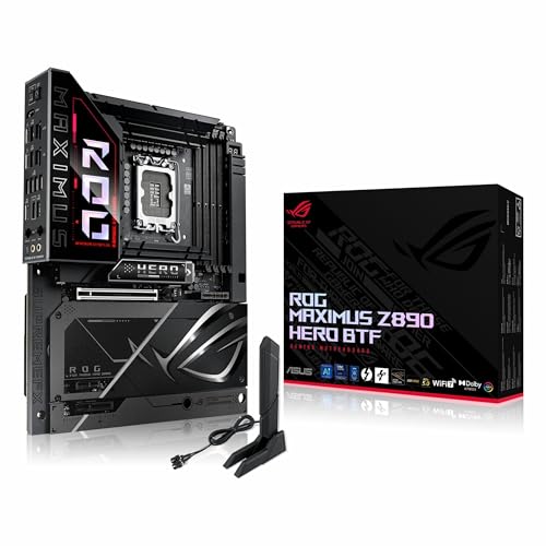 ASUS ROG Maximus Z890 Hero BTF, Carte mère Intel ATX, 22+1+2+2 Phases d'alimentation, Fente DDR5, PCIe 5.0, GPU de Nouvelle génération, connecteurs cachés, Fente...