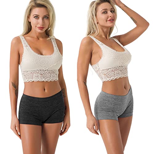 Image of R RUXIA Women's Boyshorts Underwear Seamless Boy Shorts Panties Soft Stretch Boxer Briefs 5 Packs(Regular & Plus Size)
