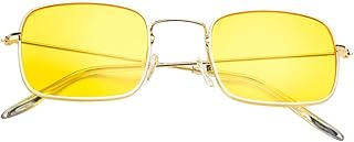 Óculos De Sol Claros Óculos De Sol De Praia Óculos Quadrados Óculos De Sol Retrô Anti-Riscos Óculos De Sol De Segurança Para Praia Óculos De Sol De Praia Amarelo Óculos De Sol De