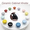 Joyangy 10Pack Ceramic Cabinet Knobs, 1.26Inch/32mm Black Round Drawer Dresser Knob Pulls Handle with Screws for Kitchen Cupboards, Wardrobes, Children's Rooms, Bedroom Furniture & Office Desks #2