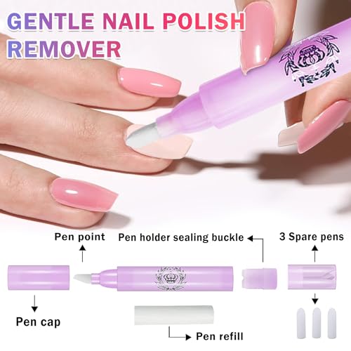 Qiufsse Nail Polish Remover Pen,5Pcs Nail Polish Corrector Pen With Makeup Remover,Nail Edge Cleaning Pen Nail Polish Clean Up Tool For Nail Art Diy,Nail Polish Pen Remover Stick thumb #3