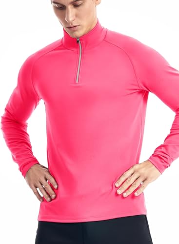Zengjo 1/4 Zip Pullover Mens Running Shirt Long Sleeve2