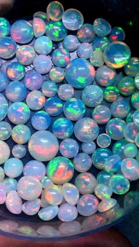 Cabochon opale éthiopienne 4 mm : pierre naturelle multicolore pour bijoux