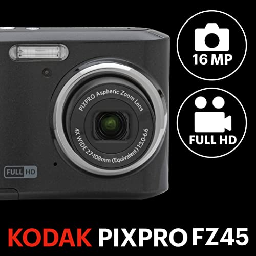 image for KODAK PIXPRO FZ45-BK 16MP Digital Camera 4X Optical Zoom 27mm Wide Ang