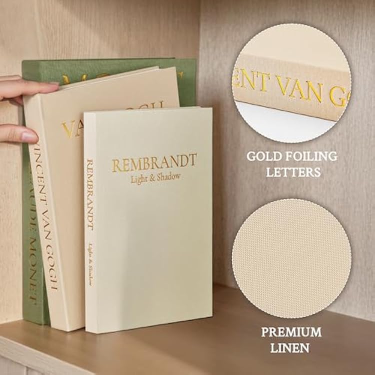 JARLINK Aesthetic Decorative Books, Set of 3 Linen Faux Books for Coffee Table, Bookshelf or Mantle Decor, Stylish Book Storage Boxes for Home Decor, Photo Organization, and Keepsake Storage,Sage