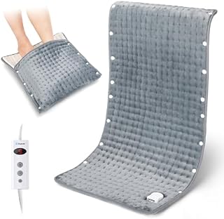 Duerer Electric Heating Pad Heated Foot Warmer 45 x 85cm Large Size Heat Pad for Back Pain Period Cramps, 10 Temperature Levels & 90mins Timer Set Auto Off, with 8 Buttons, Machine Washable