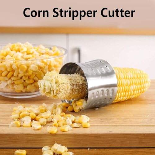 Image of Sweet Corn Striper Corn Cutter Corn Seeds Remover Stainless Steel Unbreakable Corn Cutter Hand Protector Corn Peeler