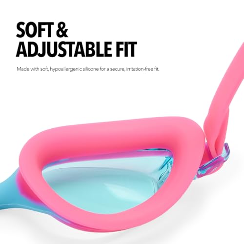 Image of Boldfit Swimming Goggles for Men & Women with Adjustable Strap Anti Fog Goggles for Swimming Men Swimming Goggles for Women Air Tight Swim Goggles UV Protection Training Swim Goggles - ROSEO Blue