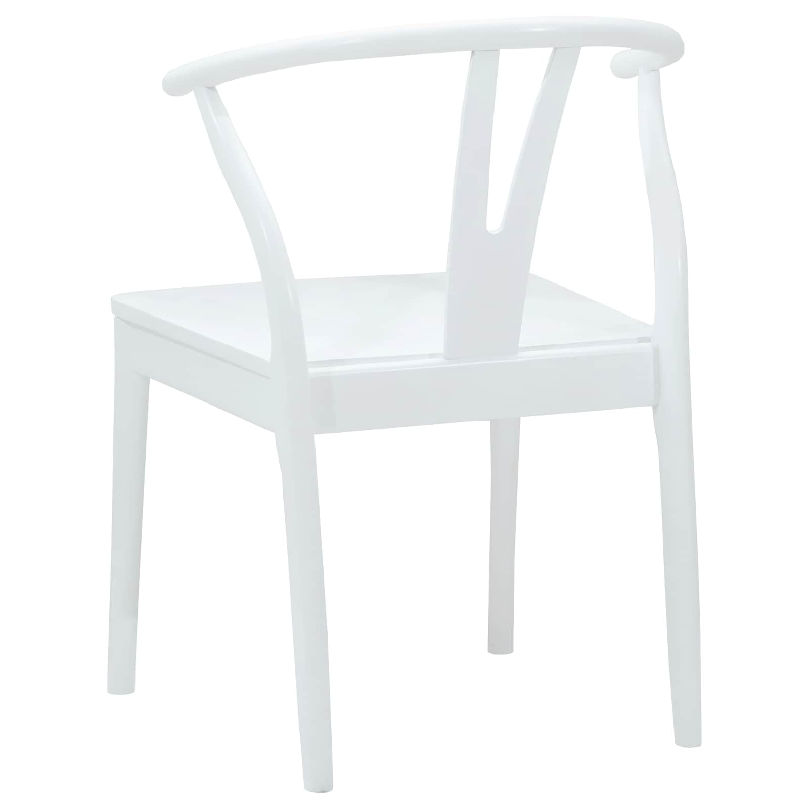 Generico Sedia da Pranzo 2 PCS Bianco e Bianco Legno di Gomma Solido,Mobili,Sedie,Sedie per Cucina e Sala da Pranzo,Bianco,10.6 kg,42020417