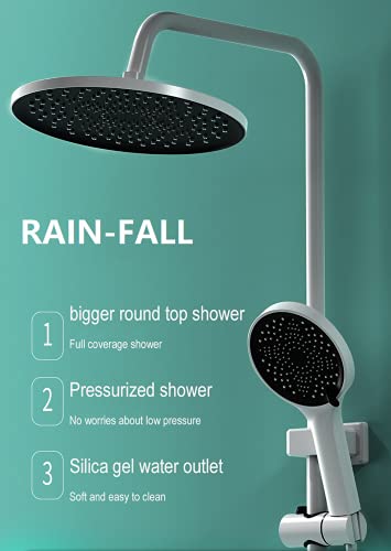 Ensemble de douche de salle de bain avec pomme de douche mate effet pluie - 7