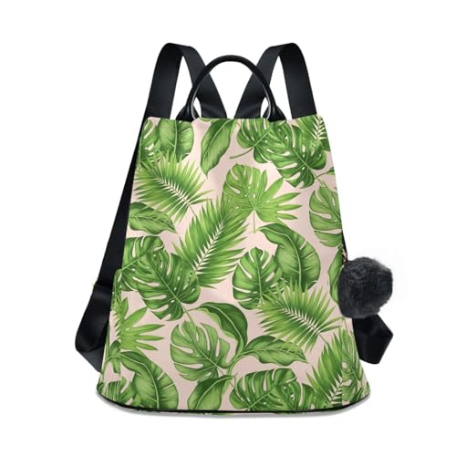 Sac à dos tropical pastel à plusieurs poches et sécurité antivol arrière