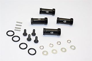GPM for Traxxas Slash 4X4 Upgrade Parts Aluminum Hex Adaptor (+25mm) - 4 Pcs Set Black