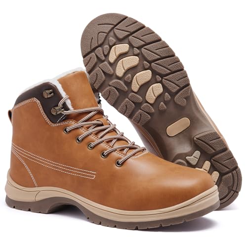 YINGCSM Men's Winter Warm Snow Boots Fur Lined Anti Slip Shoes Fashion Lightweight Water Resistant...