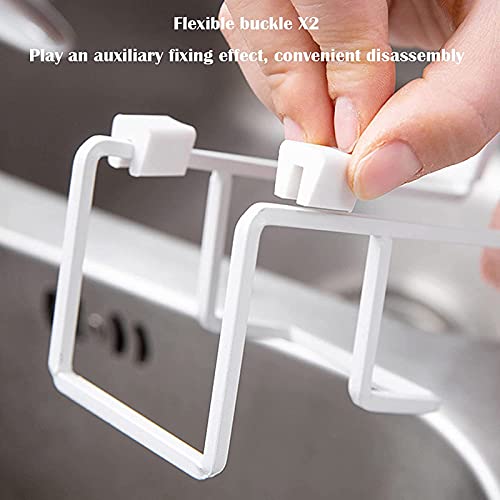 LEMORTH Keukengootsteen Organisator, TWEE TIJDEN METALIRT GAAD CADDY SPOND HOUDER, Keuken Sponshouder, Fix rond kraan… - Image 5