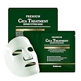 WELLDERMA Premium Cica Treatment Hydrogel Fitting Mask, 25g x 4 Sheets – Soothing & Hydrating Hydrogel Sheet Mask with Centella Leaf Water, Niacinamide & Hyaluronic Acid