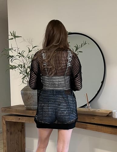 Image of Zeagoo Women's 2026 Summer Crochet Lightweight Cardigan Short Sleeve Boho Kimono Oversized Open Front Sweater Tops