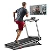 Sunny Health & Fitness Smart Auto Incline One Click Foldable Treadmill, Fully Assembled, 15 Incline Levels, 20″ Wide Shock Absorption Belt, Quiet Brushless Motor, SunnyFit App via Bluetooth Access