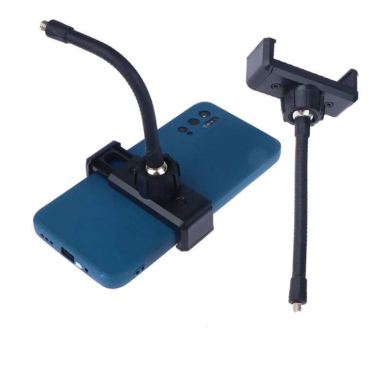 Image of Flexible Phone Holder Clamp Hand-Free with 1 /4 Screw Mounting Perfect for Ring Light, Panel Light, Tripod and Compatible with iPhone and Android Mobile Phones