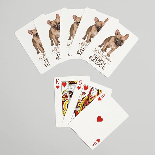 Baraja de Poker French Bulldog, 52 cartas, diseño tan miniatura 7