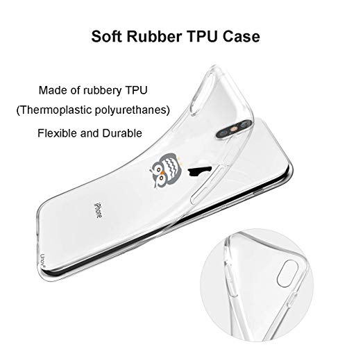 Unov Case Compatible With Iphone Xr Case Clear With Design Slim Protective Soft Tpu Bumper Embossed Pattern 6.1 Inch (Owl) #TOP5