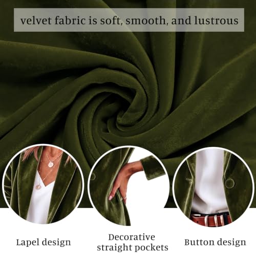 Velvet Blazer Women Business Casual Open Front Work Office Suit Jackets - image 7