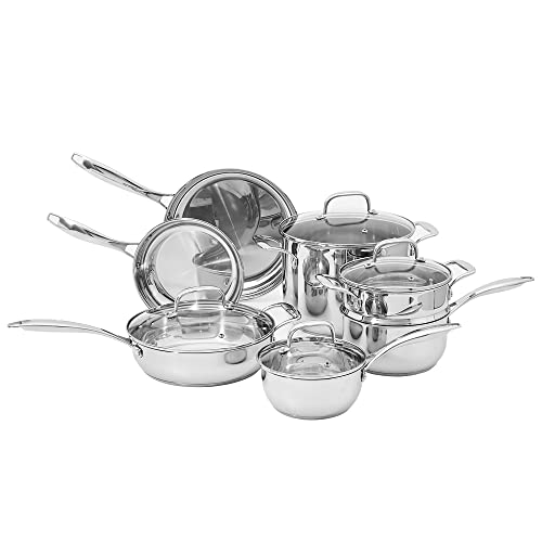 Amazon Basics Stainless Steel Cookware 11-Piece