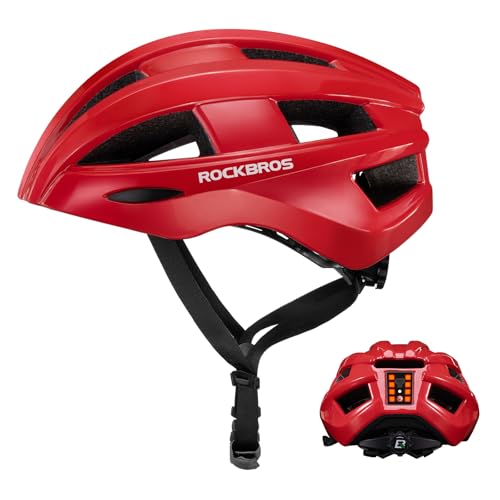 ROCKBROS Adult Bike Helmet with Rechargeable Tail Light