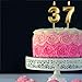 AOOLADA 37th 73rd Birthday Candles, Gold 73 37 Year Old Number Birthday Candles, Birthday Party Decorations Cake Topper Gifts for Men Women