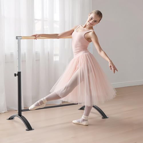 VEVOR Ballettstange Tanzstange freistehende Ballettstange, höhenverstellbare (5-stufig / 715-1115 mm) Stretchstange aus Kohlenstoffstahl für Ballett, Gleichgewichtstraining, Entspannungsübungen